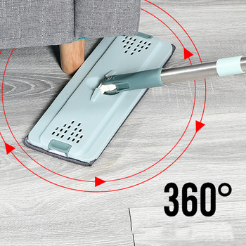 Моп за почистване на подове с подложка за моп от микрофибър Плосък моп от неръждаема стомана Домакински инструмент за почистване на подове