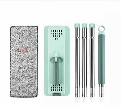 Padlótisztító felmosó mikroszálas felmosópárnával, rozsdamentes acél lapos kinyomható felmosómosó háztartási padlótisztító eszköz