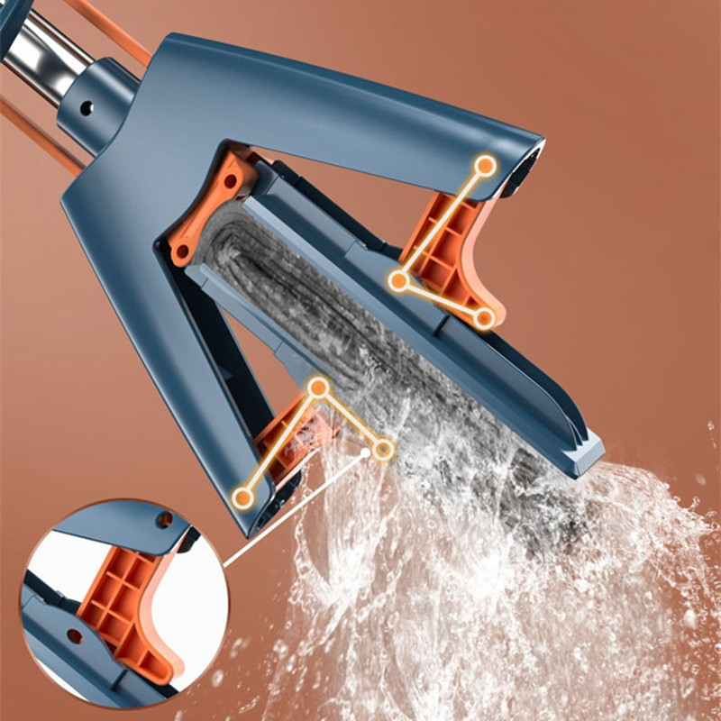 Collodion Mop Squeeze Összehajtható pamutfej Cserélje ki a facsempét Háztartási takarítás Csavarhúzó Felmosó fogantyú Ingyenes kézmosás