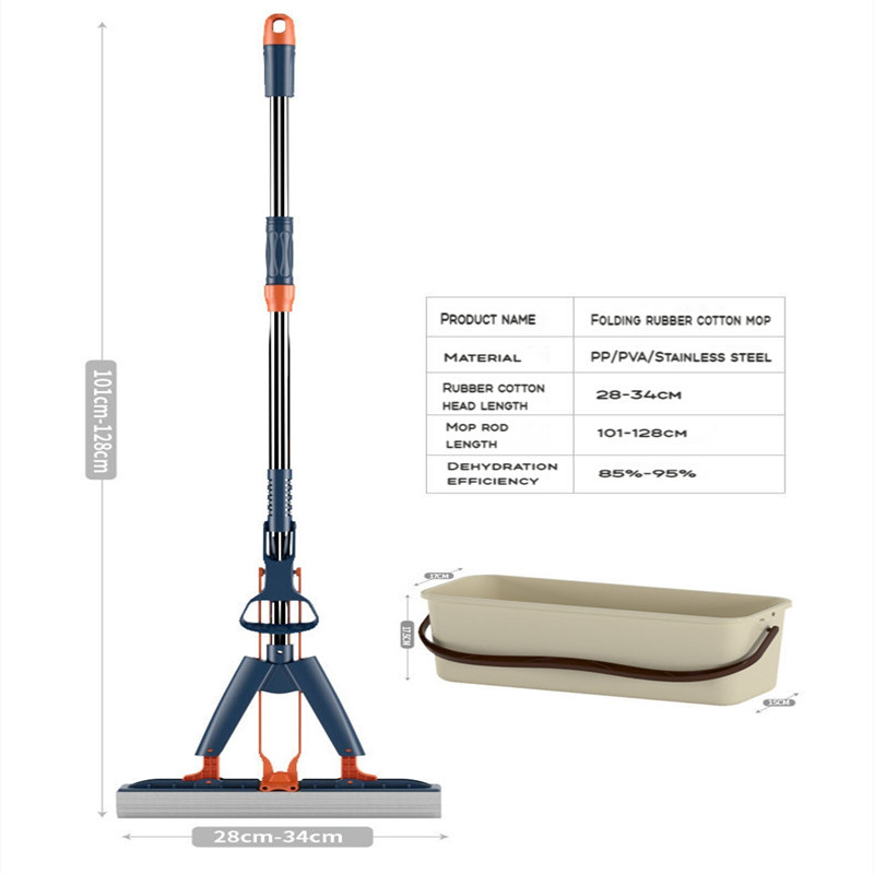 Collodion Mop Squeeze Összehajtható pamutfej Cserélje ki a facsempét Háztartási takarítás Csavarhúzó Felmosó fogantyú Ingyenes kézmosás