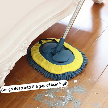 Регулируем почистващ моп Многофункционален моп за почистване на пода от плочки Микрофибърна четка за дълбоко почистване Дръжка от неръждаема стомана Мокри мопове