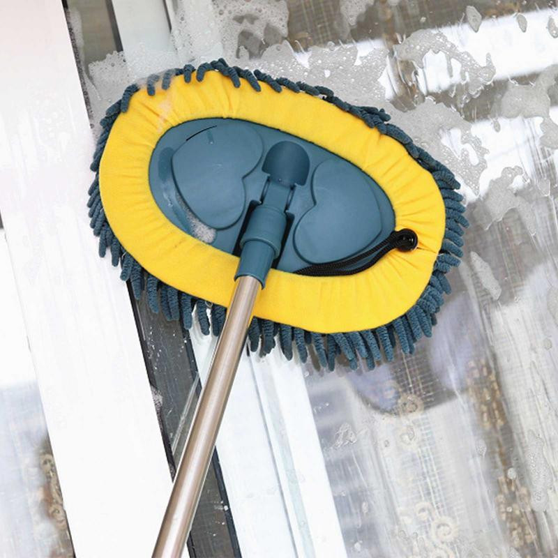 Регулируем почистващ моп Многофункционален моп за почистване на пода от плочки Микрофибърна четка за дълбоко почистване Дръжка от неръждаема стомана Мокри мопове