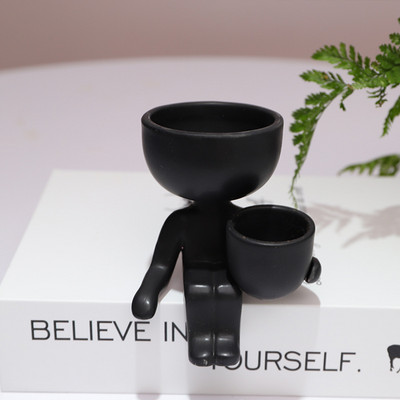2019 New Humanoid Ceramic Succulent Planter Pot Set Creative Design Γλάστρες διακόσμηση σπιτιού Βάζο επιτραπέζιου υπολογιστή Windowsill Bonsai