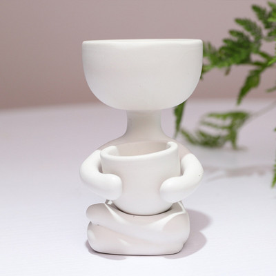 2019 New Humanoid Ceramic Succulent Planter Pot Set Creative Design Γλάστρες διακόσμηση σπιτιού Βάζο επιτραπέζιου υπολογιστή Windowsill Bonsai