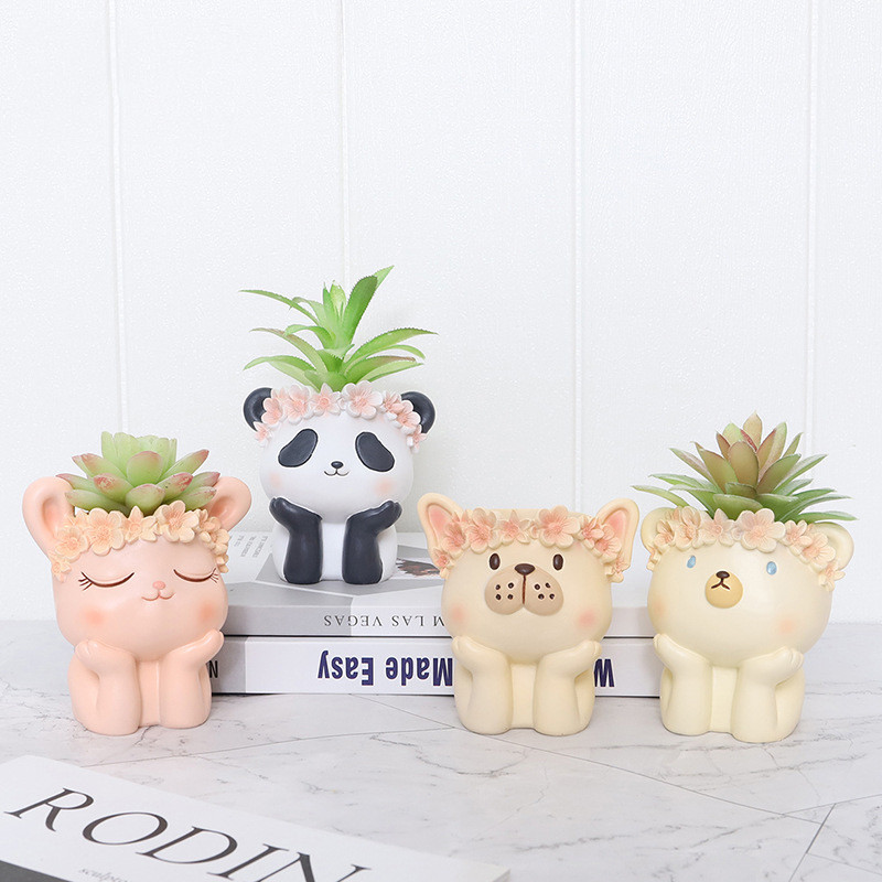 Aranyos állatgyanta virágcserép zamatos cserepes ültető lakberendezés beltéri dekoráció asztali díszek bonsai növénycserép