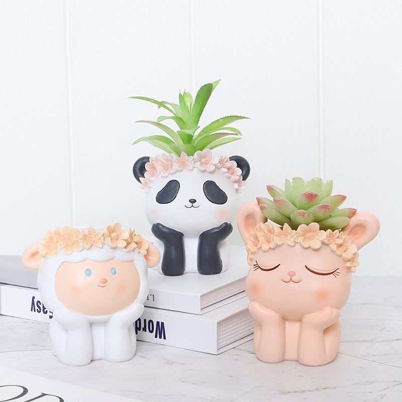 Aranyos állatgyanta virágcserép zamatos cserepes ültető lakberendezés beltéri dekoráció asztali díszek bonsai növénycserép