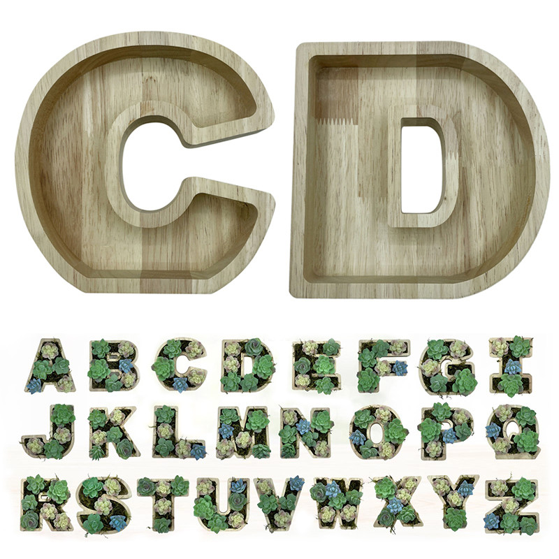 AZ Letters Shape Virágcserép Fa növény Virágcserepek Zamatos cserepes otthoni kerti dekoráció növényekhez