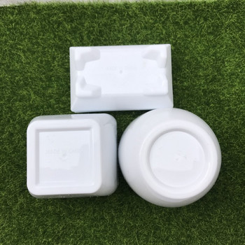 Λευκή γεωμετρία Πλαστική γλάστρα Φυτικό βάζο Απλή μοντέρνα γλάστρα με Mos Foam Αξεσουάρ λουλουδιών σύνθεσης διακόσμηση σπιτιού