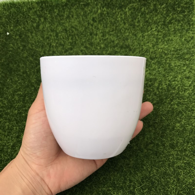 Baltos geometrijos plastikinės gėlių vazonų augalo vaza Paprastas modernus vazonas su Mos putomis gėlių kompozicijų priedai namų dekoras