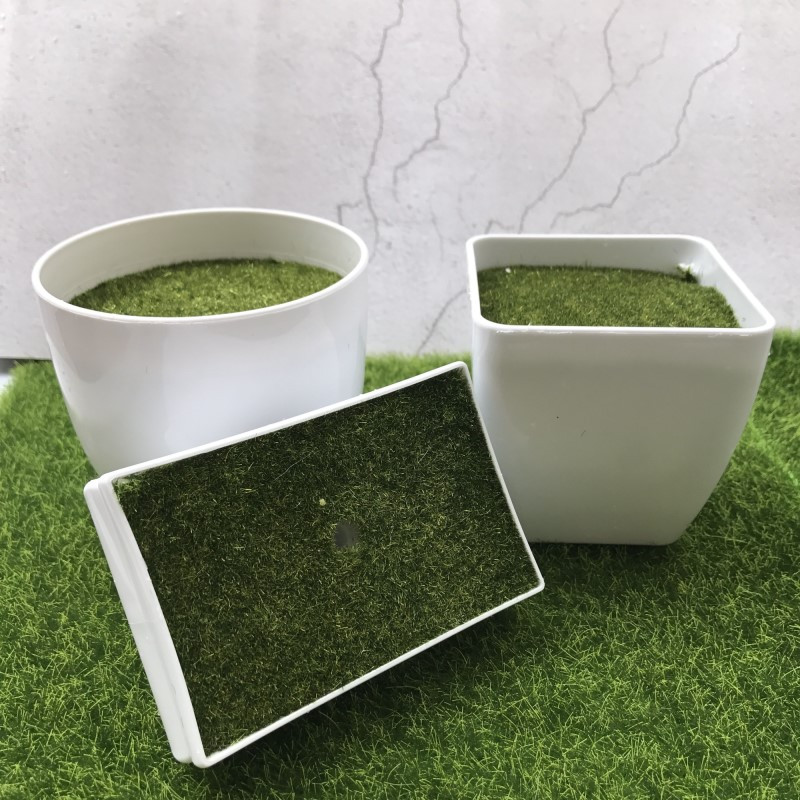 Baltos geometrijos plastikinės gėlių vazonų augalo vaza Paprastas modernus vazonas su Mos putomis gėlių kompozicijų priedai namų dekoras