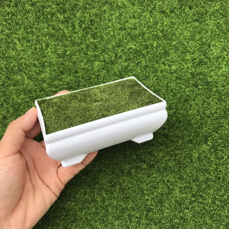 Baltos geometrijos plastikinės gėlių vazonų augalo vaza Paprastas modernus vazonas su Mos putomis gėlių kompozicijų priedai namų dekoras