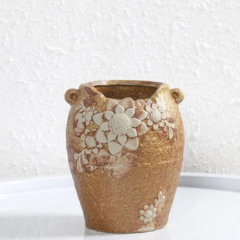 Груба керамика, месеста саксия за растения, креативна ваза с цветни шарки, украсена с дупка, съд за кашпа, декор за домашна градина