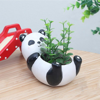Μίνι χαριτωμένο Panda Desktop Succulent Plants Γλάστρα λουλουδιών για το σπίτι στον κήπο του τοπίου Διακόσμηση