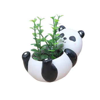 Μίνι χαριτωμένο Panda Desktop Succulent Plants Γλάστρα λουλουδιών για το σπίτι στον κήπο του τοπίου Διακόσμηση