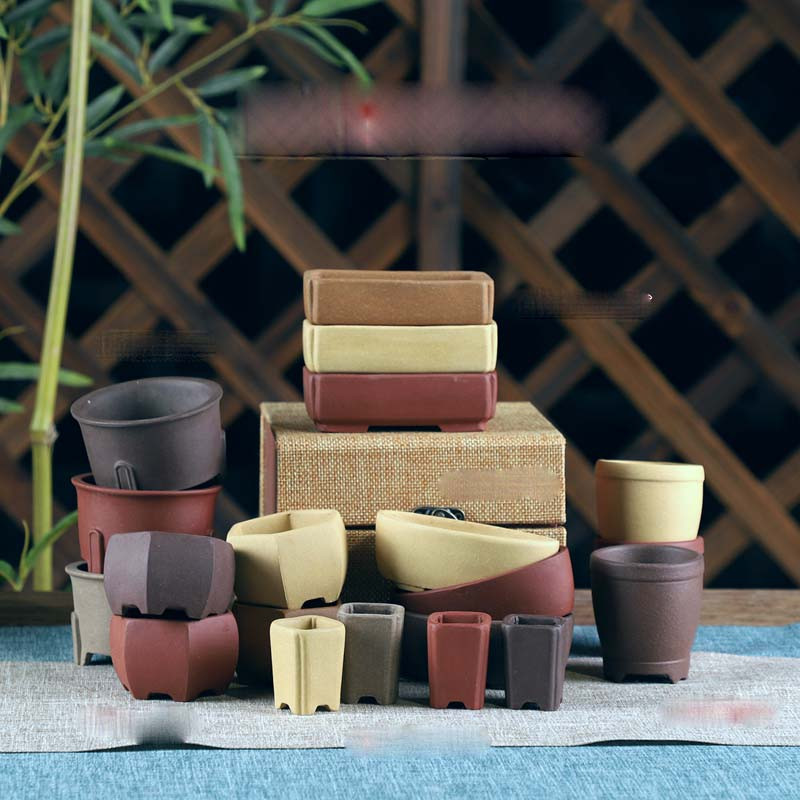 Kínai stílusú lila homokos kis virágcserép Mini húsos zöld moha edény kerámia háztartási asztali lakberendezési zamatos edény ZC526