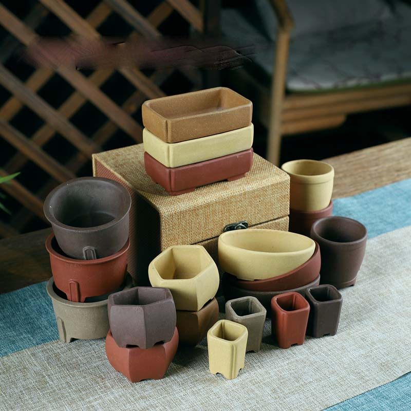 Kínai stílusú lila homokos kis virágcserép Mini húsos zöld moha edény kerámia háztartási asztali lakberendezési zamatos edény ZC526