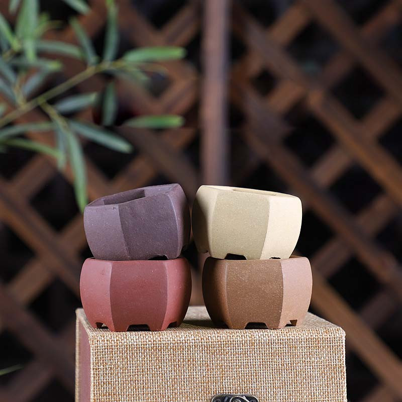 Kínai stílusú lila homokos kis virágcserép Mini húsos zöld moha edény kerámia háztartási asztali lakberendezési zamatos edény ZC526