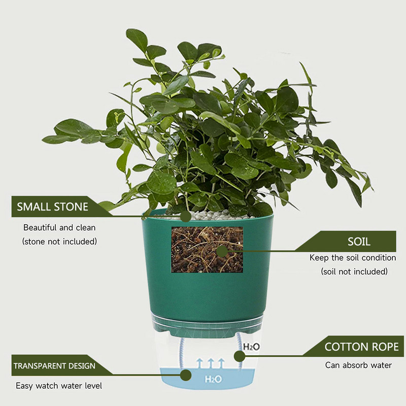 Önöntöző edények Automata öntöző ültetőgép kanóc pamut kötéllel, műanyag cserepes 2023-as beltéri, kültéri otthoni kerti dekorációhoz