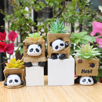 Σειρά Panda & Carton Ζαρντινιέρες για παχύφυτα Φυτά Γλάστρες Διακοσμητικό Στολίδι Φιγούρα Κήπου Νεράιδα Διακόσμηση τραπεζιού σπιτιού