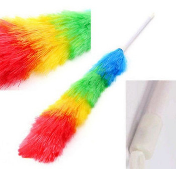 Duster Household Rainbow Dust Duster Practical Plastic Feather Telescopic Handle Sweeping Brush Cleaning Product Cleaning Product Household