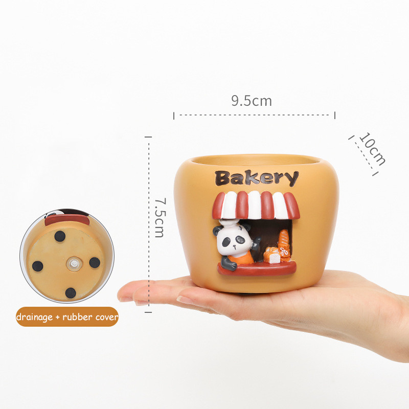 Panda Pékség ültetőgép pozsgás növényekhez Levegőnövények Aranyos virágcserepek Tündérkerti dekoráció Figurák Ceruzatartó Otthoni asztaldísz