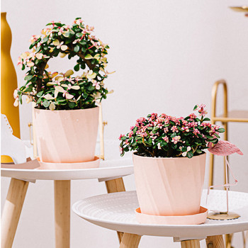 1 pc Nordic Minimalist Resin Desktop Σαρκώδης Χοντρό Πλαστικό Λευκό Ροζ Plue Κοστούμι λουλουδιών Γλάστρα σε γλάστρα Κεραμική αυτόνομη ζαρντινιέρα