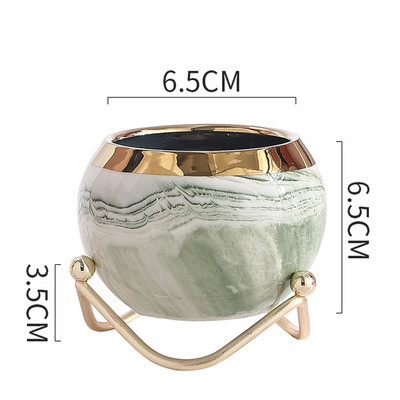 Nordic Creative Kis zamatos virágcserepek Márványmintás Arany Cserepes állvány Kerámia golyós virágcserepek Lakberendezési nagykereskedés