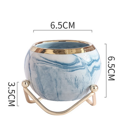 Nordic Creative Kis zamatos virágcserepek Márványmintás Arany Cserepes állvány Kerámia golyós virágcserepek Lakberendezési nagykereskedés