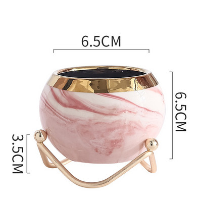 Nordic Creative Kis zamatos virágcserepek Márványmintás Arany Cserepes állvány Kerámia golyós virágcserepek Lakberendezési nagykereskedés