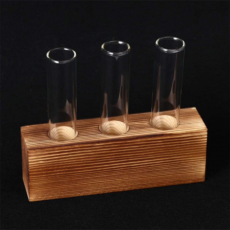 Augalų dauginimo stoties stovas, medinis stovas su mėgintuvėliu Stalinis hidroponikos terariumas 3/4 vamzdžių sodintuvo stiklinė vaza namams de
