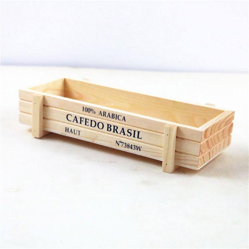 Növénykert dekoráció Vintage természetes otthoni virágcserepes virágtartó zamatos fa tok