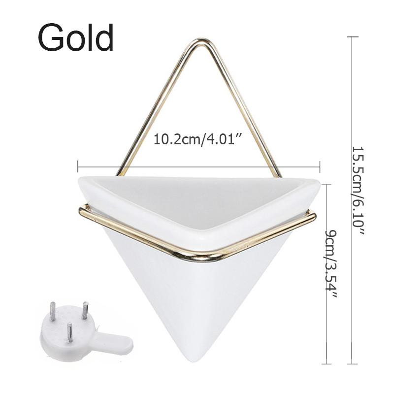 Nordic kerámia virágcserepes konténer zamatos növény falra szerelhető vas háromszög alakú váza önelnyelő virágtartó lakberendezés