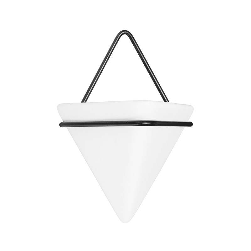 Nordic kerámia virágcserepes konténer zamatos növény falra szerelhető vas háromszög alakú váza önelnyelő virágtartó lakberendezés