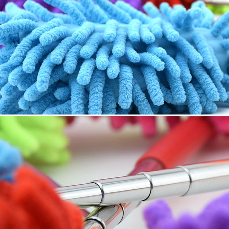 Mini ištraukiamas pluoštinių dulkių valymo šepečių valiklis Nuimamas automobilio baldų lubų dulkių šluostė Klaviatūros šepetys Buitinė dulkių šluostė