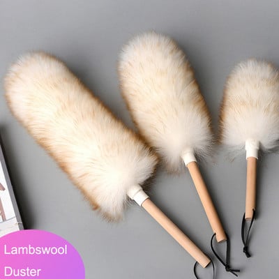 Sofa Non-static Hanging Rope Modern Home Cleaning Wood Handle Furniture Dust Sweeping Car Brush Long Lambswool Duster Soft