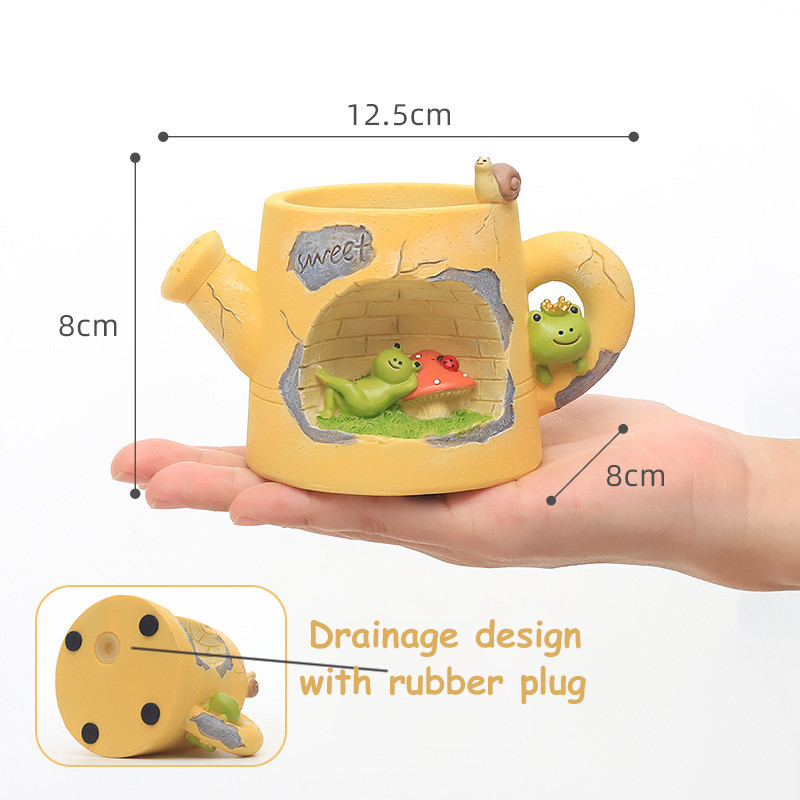 Locsolókanna Állatok Ültetőgépek Virágcserepek pozsgás növényekhez Növények Dekoratív Dísz Tündérkert Figurák Otthon Asztaldekoráció