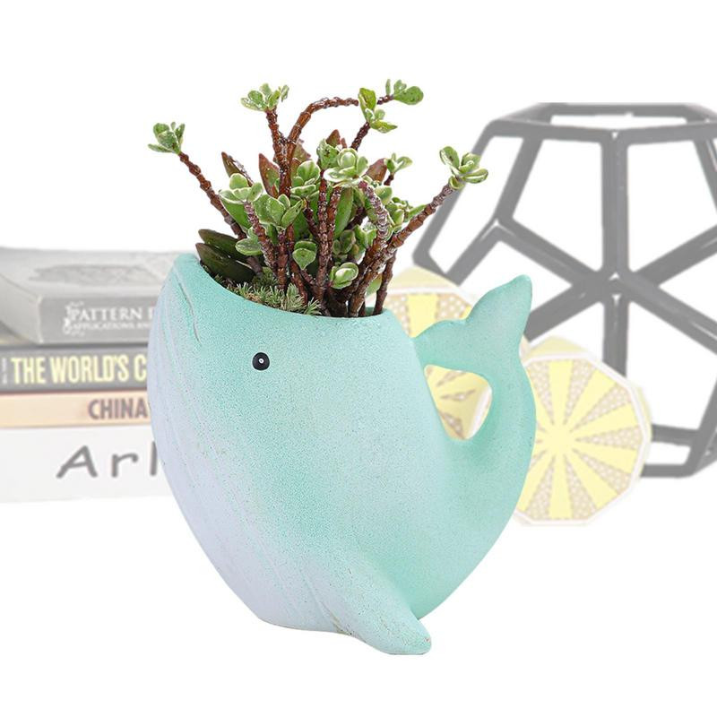 Kerámia bálna virágcserép Kreatív, szép zamatos edény Dekoratív állatültető asztali dísz beltéri cserepek lakberendezés