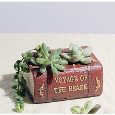 Ghiveci de plante suculente retro din rășină în stil european, carte de literatură, ghiveci de flori, micro peisaj personalizat, cadou pentru decorațiuni de birou