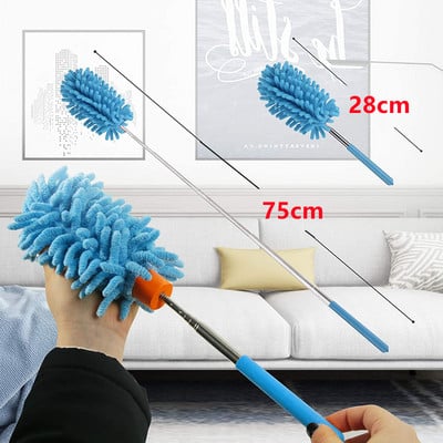 Retractable Microfiber Duster Cleaning Brush Flexible Dust Cleaner Brush For Cleaning Car Window Office Household Cleaning Tool