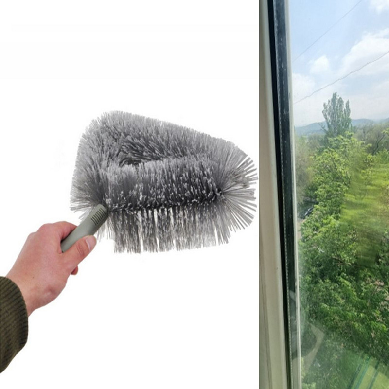 Kültéri használatra Tisztító hamuporos seprűkefe magaslati sarok pókhálós kefe Kerek porseprő tisztítószerszám tisztító