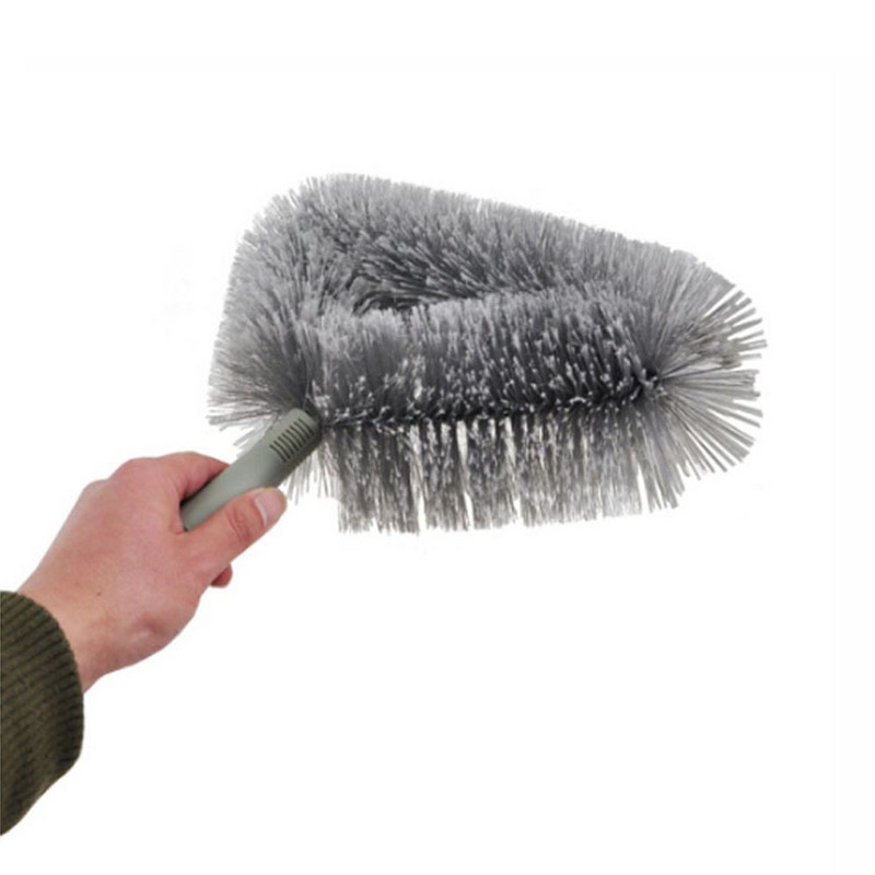 Kültéri használatra Tisztító hamuporos seprűkefe magaslati sarok pókhálós kefe Kerek porseprő tisztítószerszám tisztító