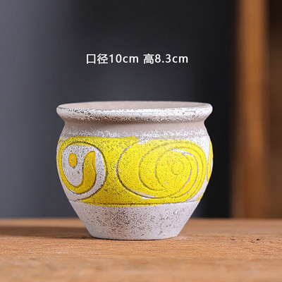 Kis mediterrán kerámia virágcserép Retro húsos virágcserép Kreatív húsnövény Kertészet Virágzás Dekorációs termékek Csere