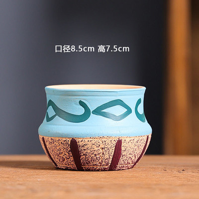 Kis mediterrán kerámia virágcserép Retro húsos virágcserép Kreatív húsnövény Kertészet Virágzás Dekorációs termékek Csere