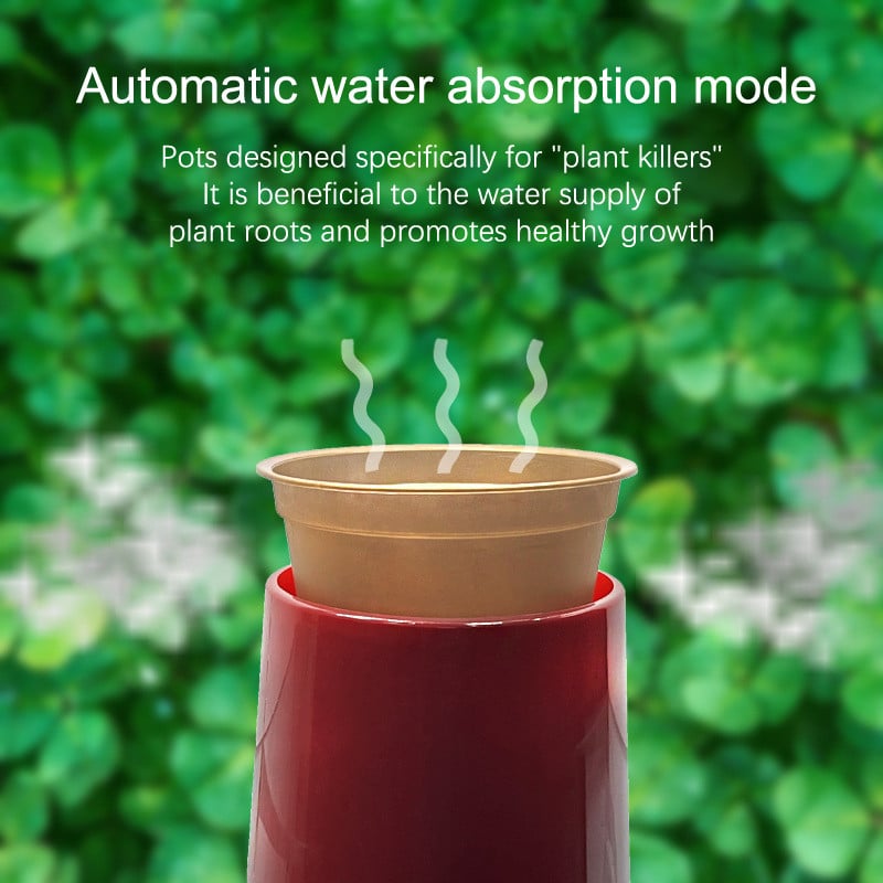 Hidroponikus automatikus vízelnyelő 2 rétegű zamatos virágcserep Önöntöző virágcserép hidroponikus lusta virágcserép