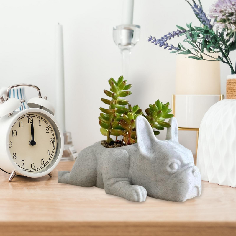 Szép kerti virágcserepek Dekoratív virágváza kutya asztali állatültető edény ablakpárkányra beltéri kültéri irodai dísznek