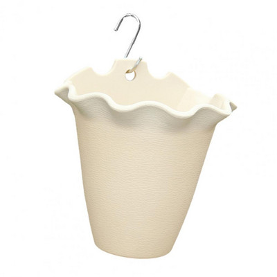 Edény kültéri virágcseréphez Légáteresztő műanyag fodros szélű Falra szerelhető növényváza kültérre