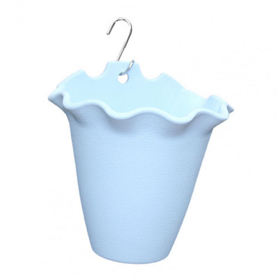 Edény kültéri virágcseréphez Légáteresztő műanyag fodros szélű Falra szerelhető növényváza kültérre