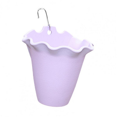 Edény kültéri virágcseréphez Légáteresztő műanyag fodros szélű Falra szerelhető növényváza kültérre