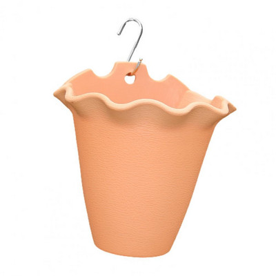 Edény kültéri virágcseréphez Légáteresztő műanyag fodros szélű Falra szerelhető növényváza kültérre