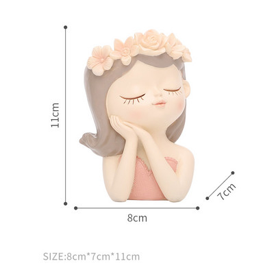 Kreatív virágcserép gyanta lány tündér pozsgások virágtartó virágcserép konténer asztali dísz RR2239